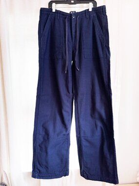 NLST Navy Japanese Fabric Drawstring Utility Pants Sz 28